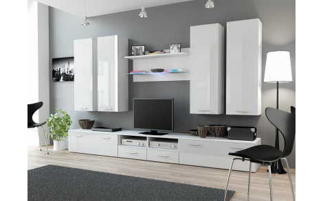 Вітальня DREAM 3 білий - білий глянець CAMA MEBLE Польща